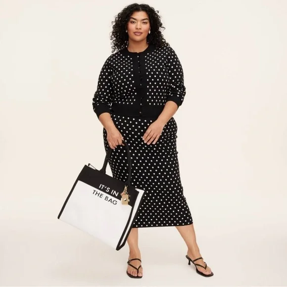 Kate spade x target colorblock knit Black/White Tote Bag BNWT - Picture 3 of 8